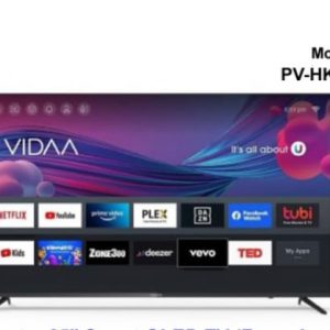 Polystar 85” Smart QLED TV(Frameless) VIDAA Netflix, YouTube, Twitter (X) Energy Savings, TF Slot Extended Memory Bluetooth, HDMI X3, USB X2, WiFi, RJ45